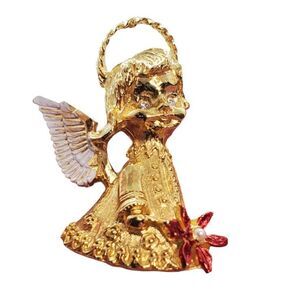 Vintage Gerry’s Angel holding pearl centered Poinsettia.